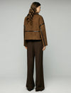 Contrast-Trim Zip-Front Cropped Moto Jacket