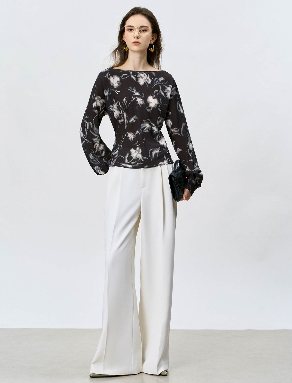 High Waisted Pleated Wide Leg Dress Pants