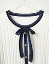 Contrast Bow Detail Knit Cardigan