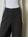 Textured Wide-Leg Cropped Pants
