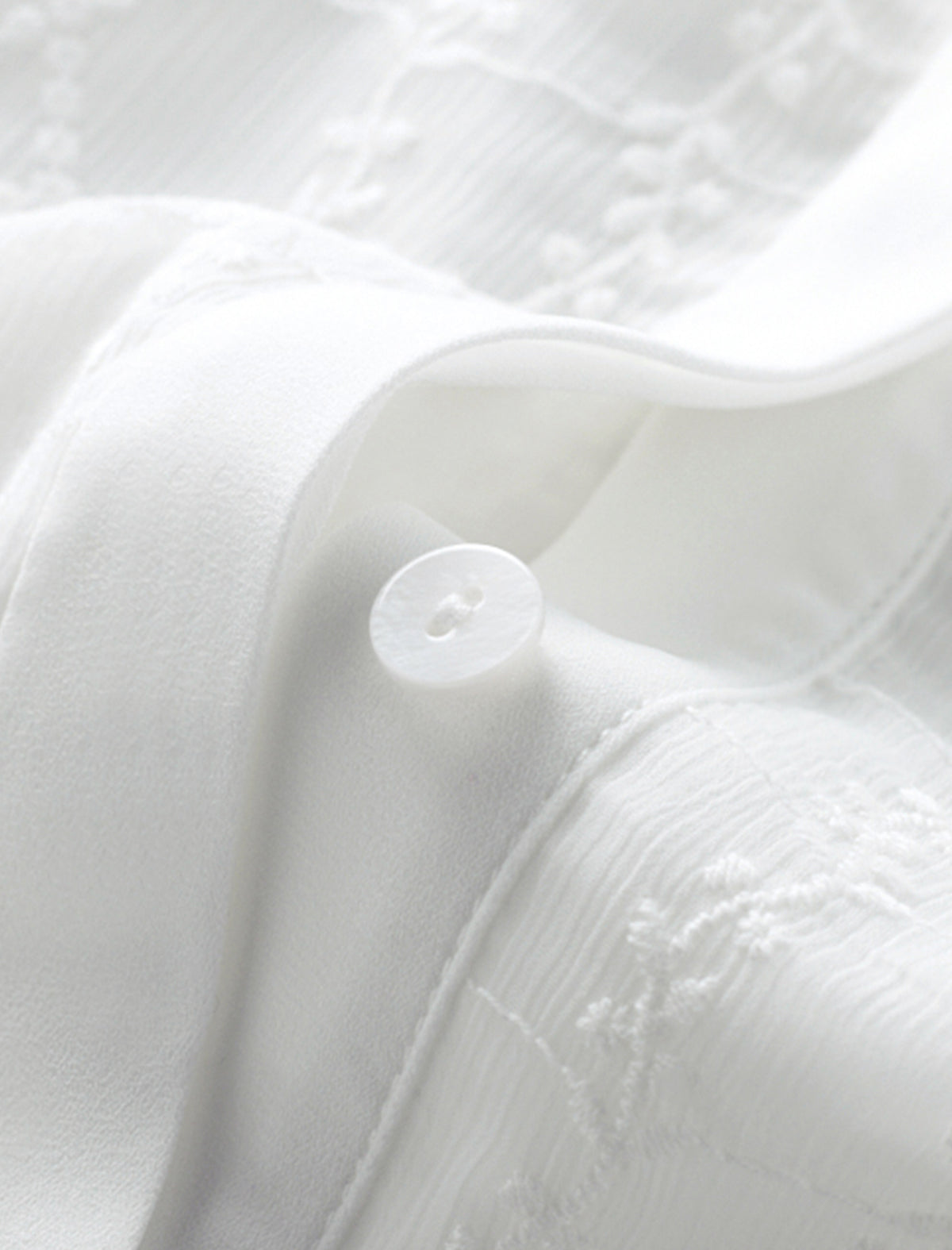 Lace Round Neck Button Front Blouse