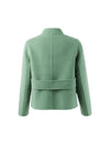 Wool Blend Button-Front Cropped Jacket