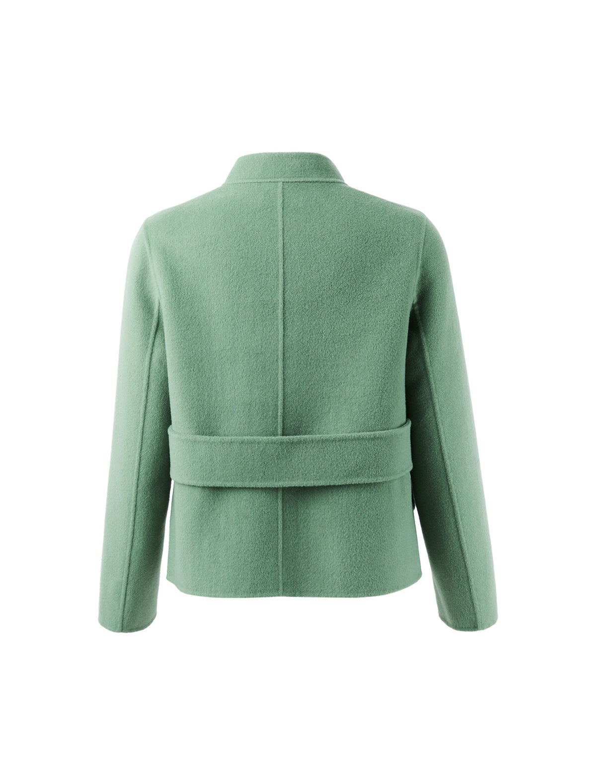 Wool Blend Button-Front Cropped Jacket