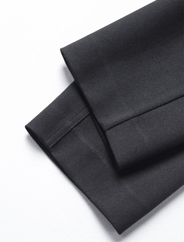 Black High-Waisted Tapered Pants