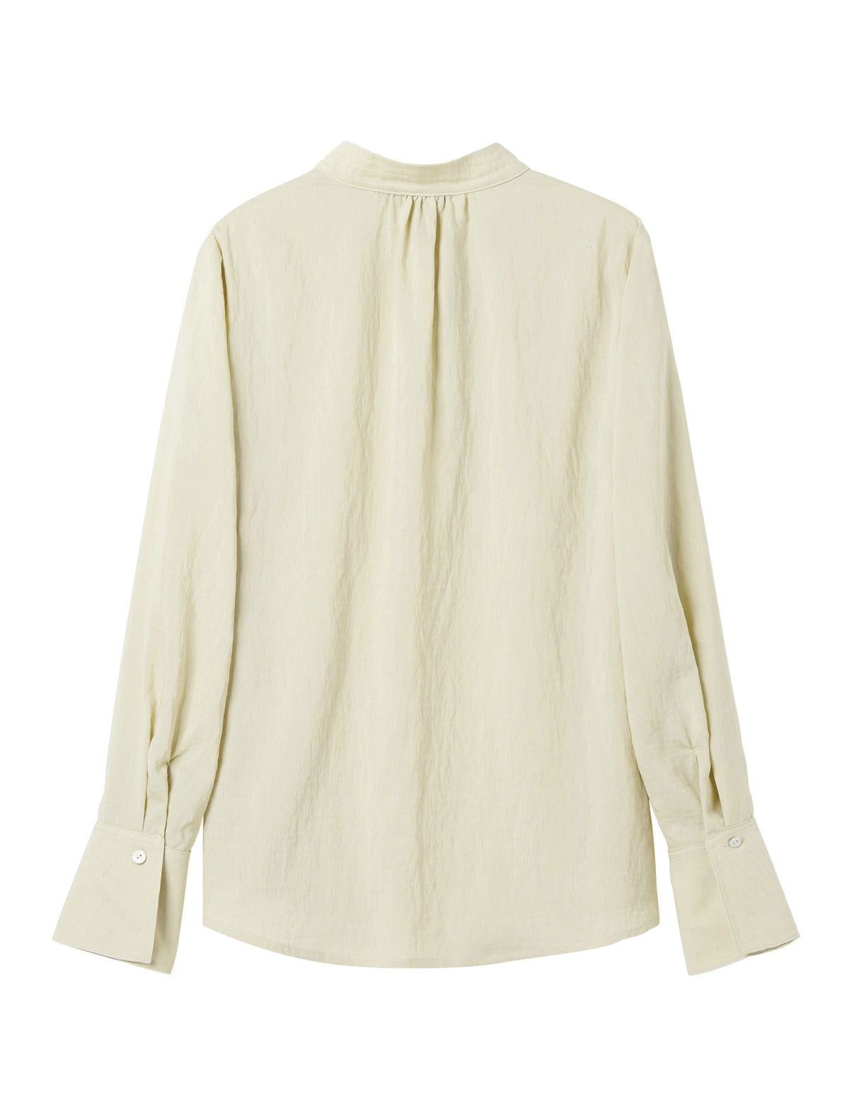 Linen Blend Tie-Neck Blouse