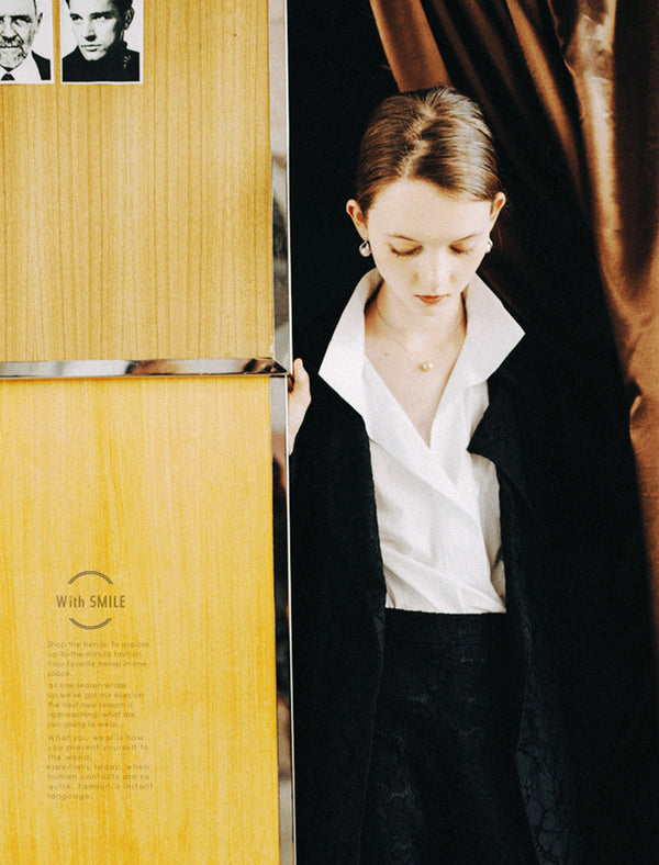 Half Placket Three-Quarter Sleeve Blouse