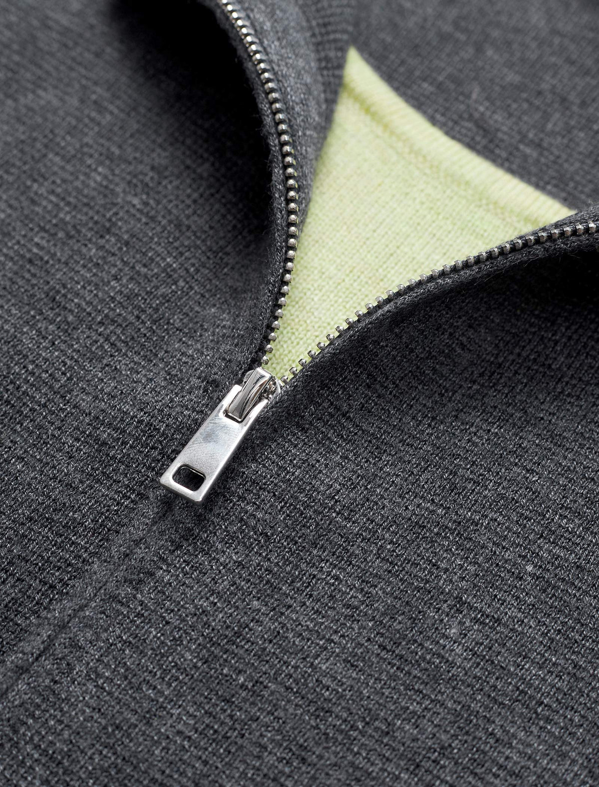 Slim Fit Zipper Layered Knit Sweater