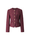 Sparkle Tweed Button-Front Jacket