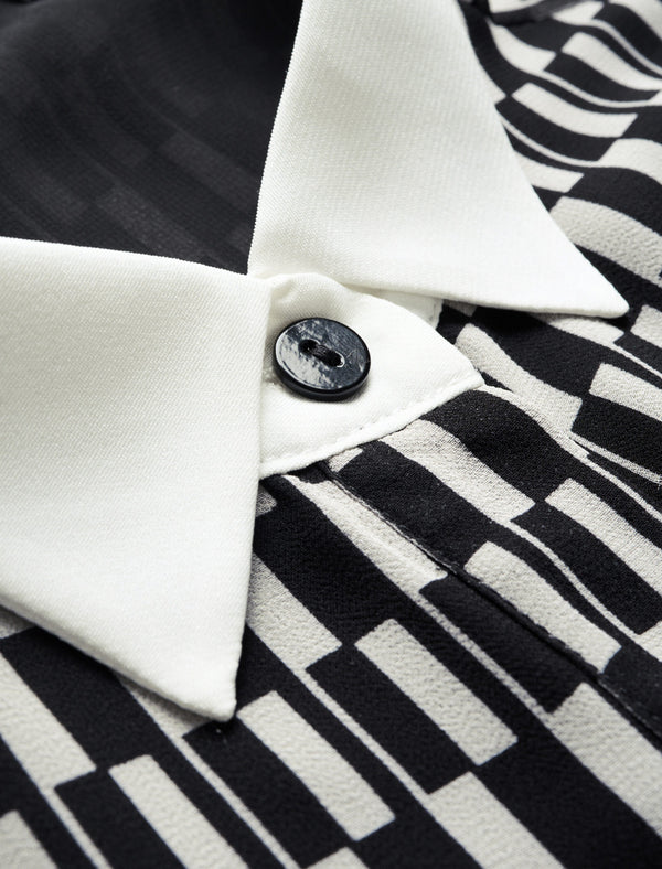 Checkered Button Up Blouse