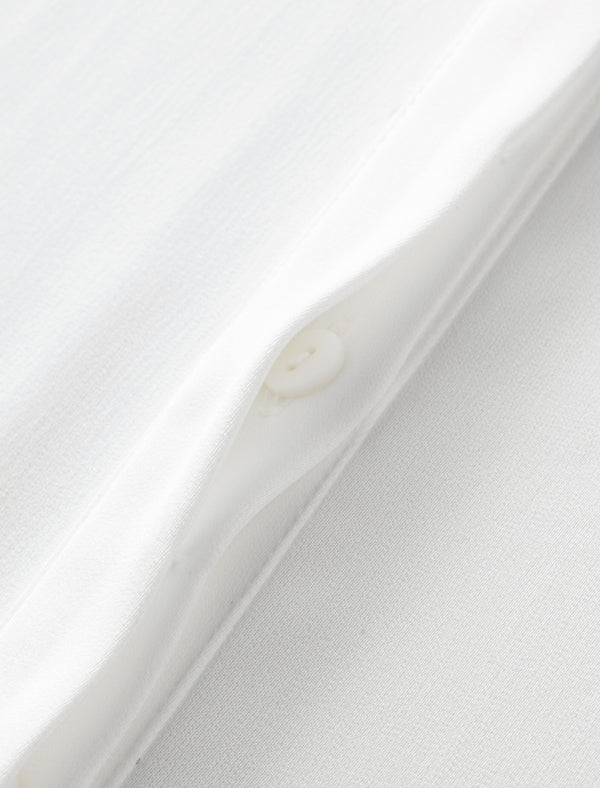 Frill Mock Neck Semi-Sheer Sleeve Blouse