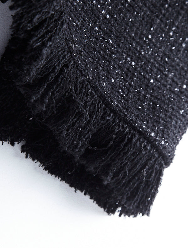 Black Slim Fit Wool Midi Pencil Skirt