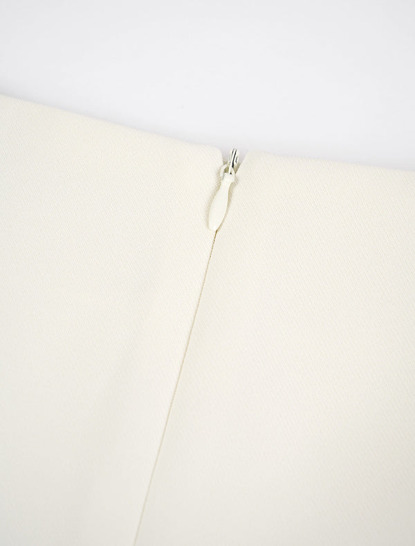 Lace Trim A-Line Midi Skirt