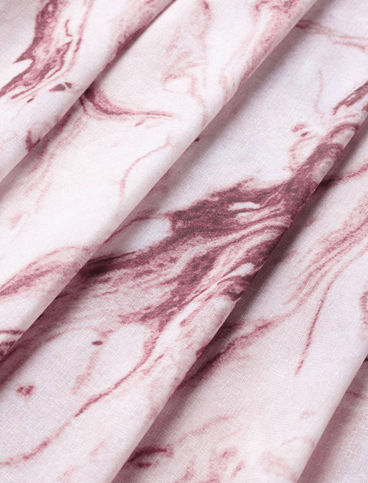 Pink Marble Print Pleated Midi Skirt