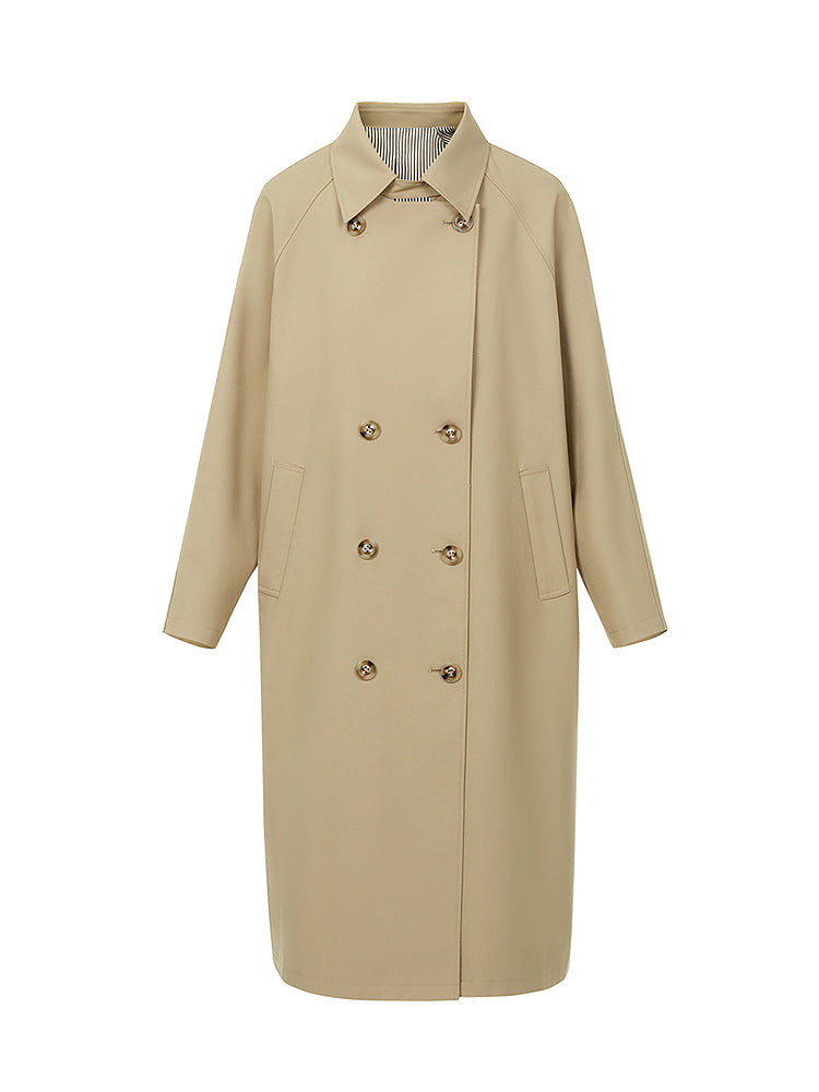 Double-Breasted Relaxed Fit Trench Coat