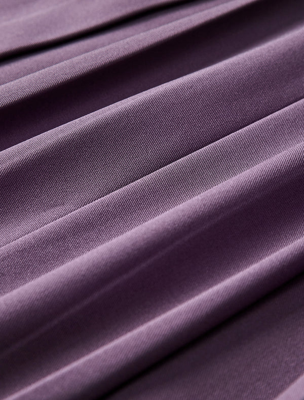 Purple Pleated Midi Skirt