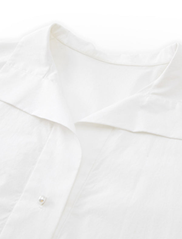 Half Placket Three-Quarter Sleeve Blouse