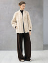 Faux Fur Shawl Collar Long Sleeve Coat