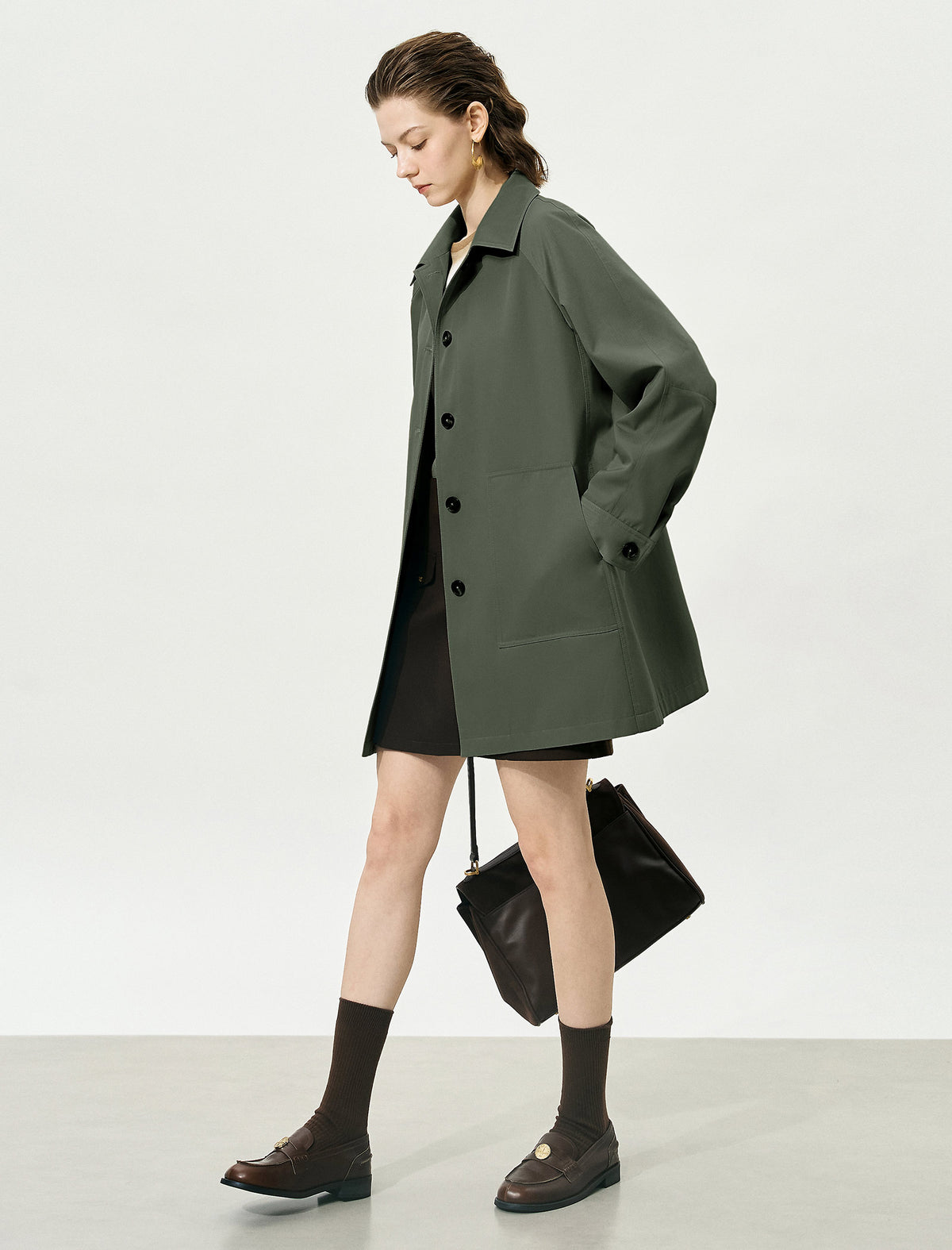 Vintage Loose Mid-Length Trench Coat