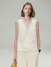 Lace Trim V-Neck Sleeveless Top