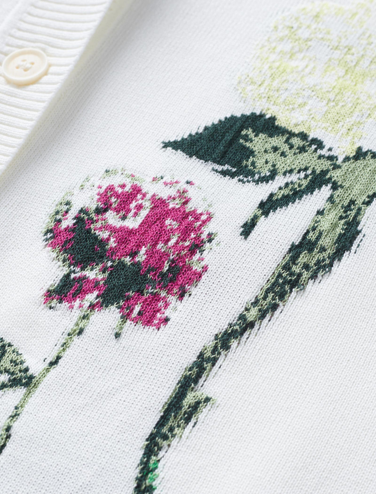 Floral V-Neck Short Sleeve Knit Cardigan