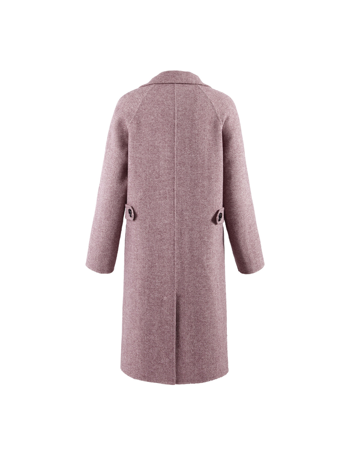 Wool Blend Collared Double-Breasted Pocket Coat