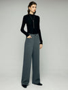 High-Waist Pocket Straight-Leg Pants