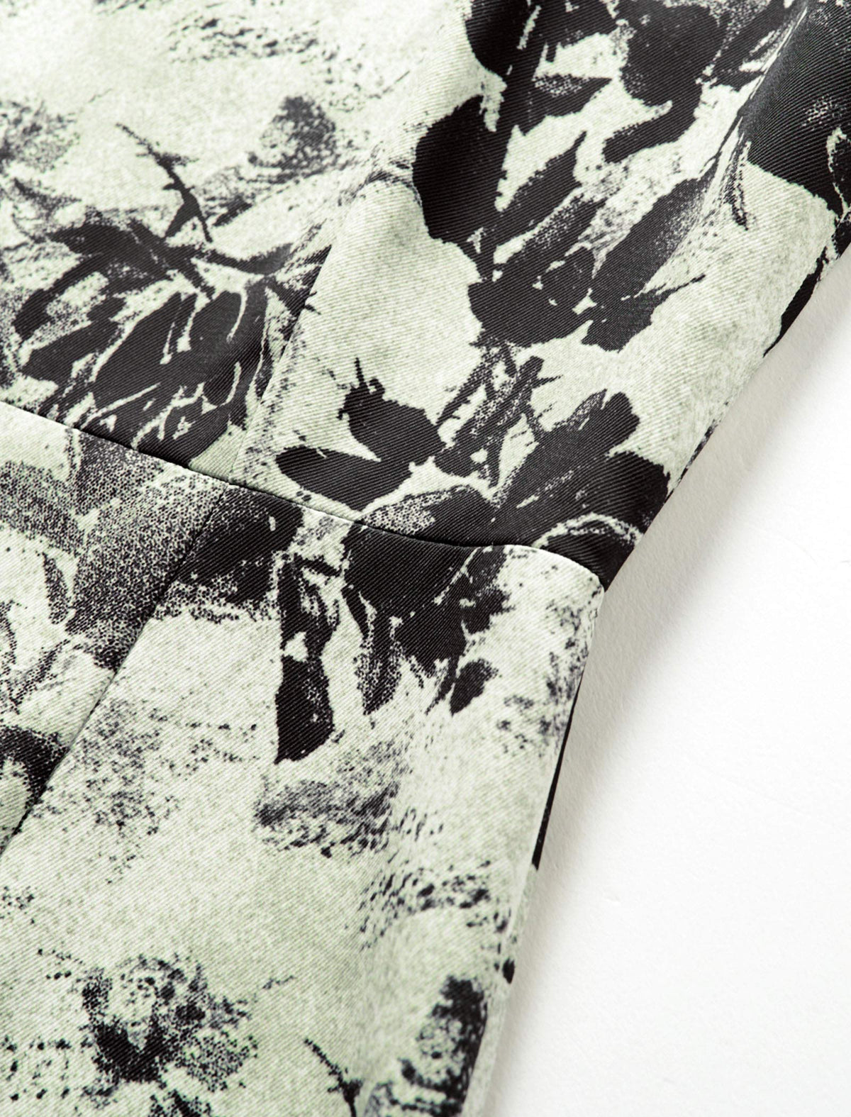 Sage Floral Ink Print Sleeveless Sheath Dress