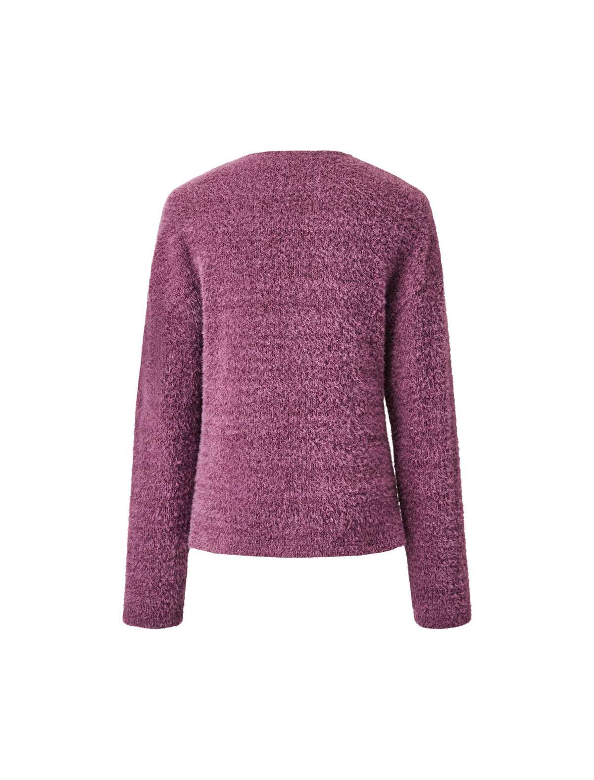 Detachable Scarf-Neck Fuzzy Knit Sweater