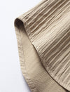 Vertical Textured Dual Chest Pocket Oversized Button Down Shirt