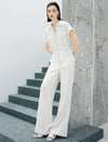 Solid High Waist Flow Wide Leg Pants