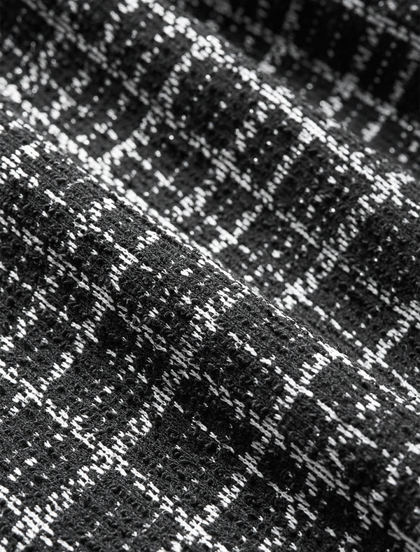 Tweed Plaid Bow Detail Dress