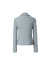 Ribbed Collared Side-Zip Fitted Knit Pullover