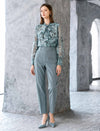High-Waisted Tailored Tapered Pants