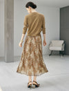 Retro Jacquard V-Neck Wool Blend Knit Cardigan