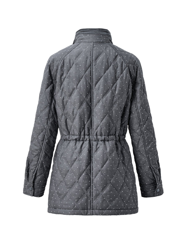 Quilted Polka Dot Padded Coat