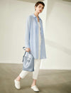 Lightweight Longline Pleated Shirt