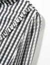 Chiffon Checkered Ruffle Detail Blouse