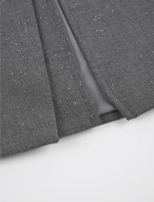 Sparkle Detail Side Slit Midi Skirt