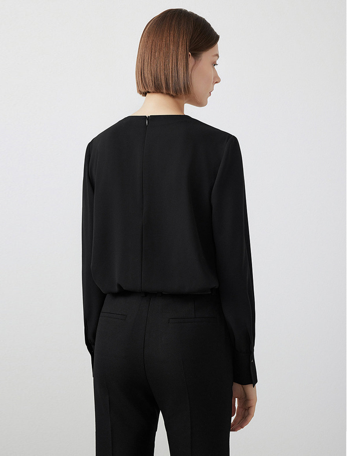 Chain Detail V-Neck Blouse