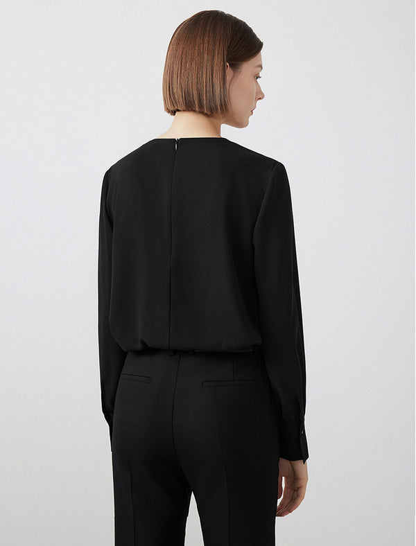 Chain Detail V-Neck Blouse