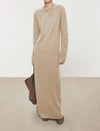 100% Wool Crew Neck Maxi Dress