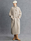 Wool-Blend Toggle Closure Duffle Coat