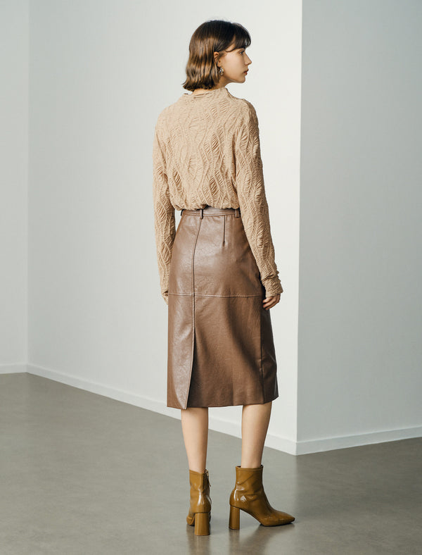 Textured Mock Neck Top