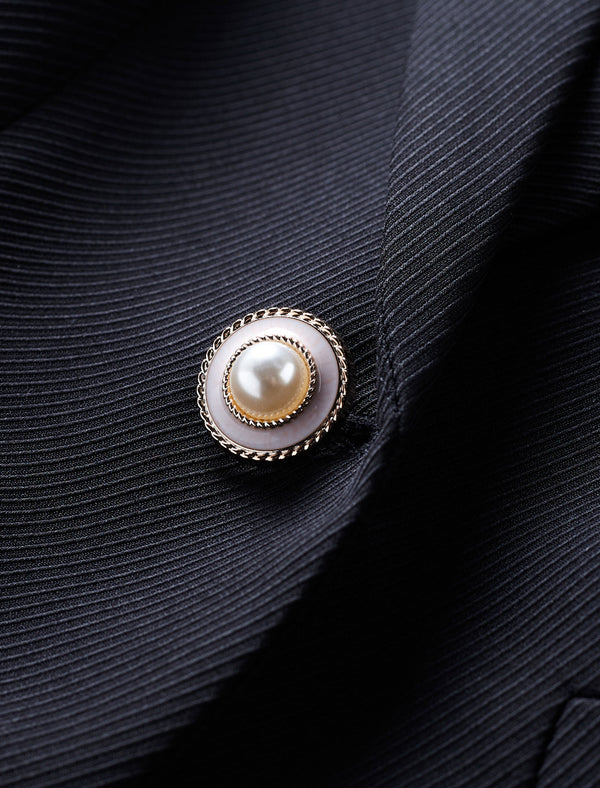 Pearl Button Slim Fit Lapel Blazer