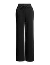 Stylish Black Drawstring Wide Leg Pants