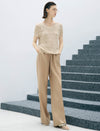 Tencel Blend High Waist Wide Leg Pants