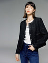 Sparkle Tweed Wool-Blend Cropped Jacket