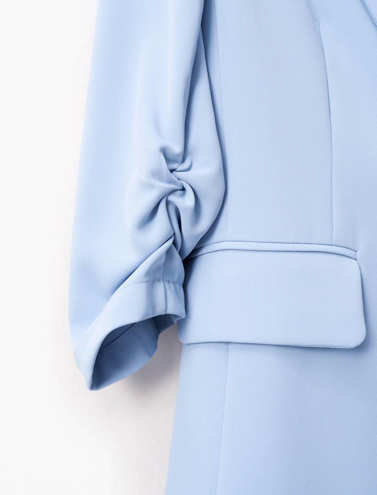 Single Button Ruched Sleeve Blazer
