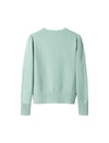 Wool Blend Eyelet Scalloped Stand-Collar Knit Top