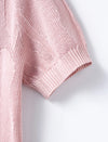 Pink Textured Short Sleeve Knit Top